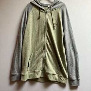 Tentree Two-Tone Gray and Green Hoodie Sweater Sz L
